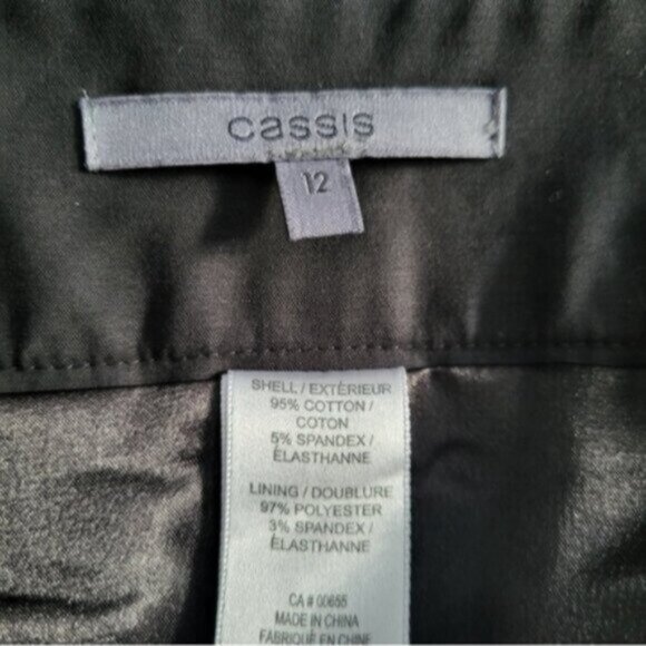 CASSIS Black Cotton Midi Skirt Sz 12 - Picture 6 of 6
